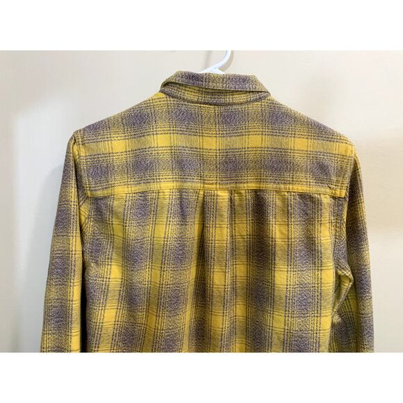 Toad & Co Shirt Women Size Small Yellow Gray 1/4 Zip Long Sleeve Organic Cotton - Picture 9 of 13
